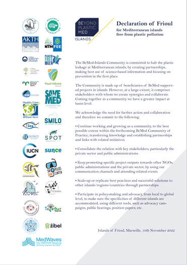 Declaration of Frioul for Mediterranean islands free from plastic pollution...